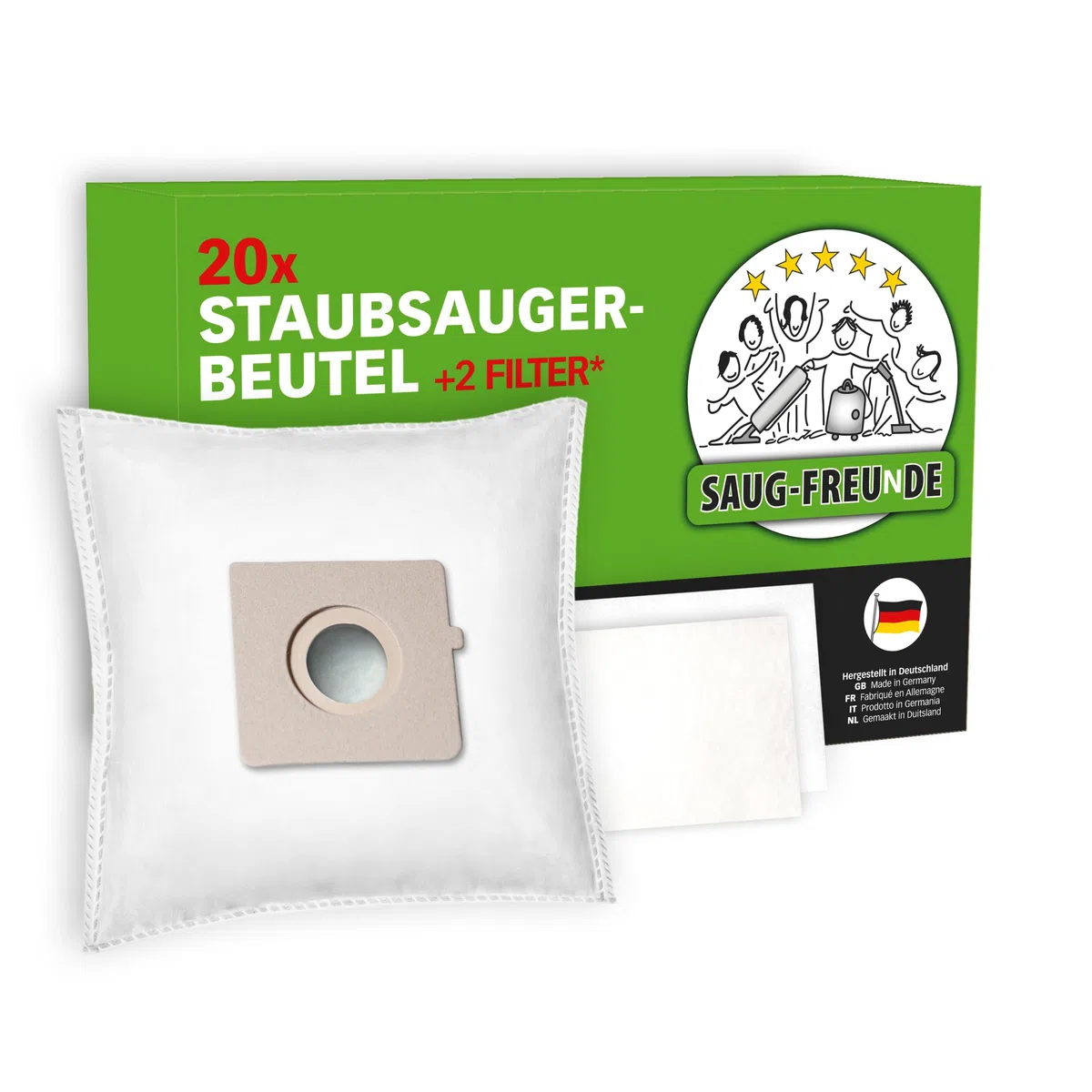 SAUG-FREUnDE I 20 sacchetti per aspirapolvere ROWENTA Power Space RO2321EA, RO2341EA, RO2121GA, RO2123GA, RO2125GA, RO212301, RO2335EA, RO2340EA, RO2345EA, RO2366EA, compatibili con ROWENTA RS-RT9976