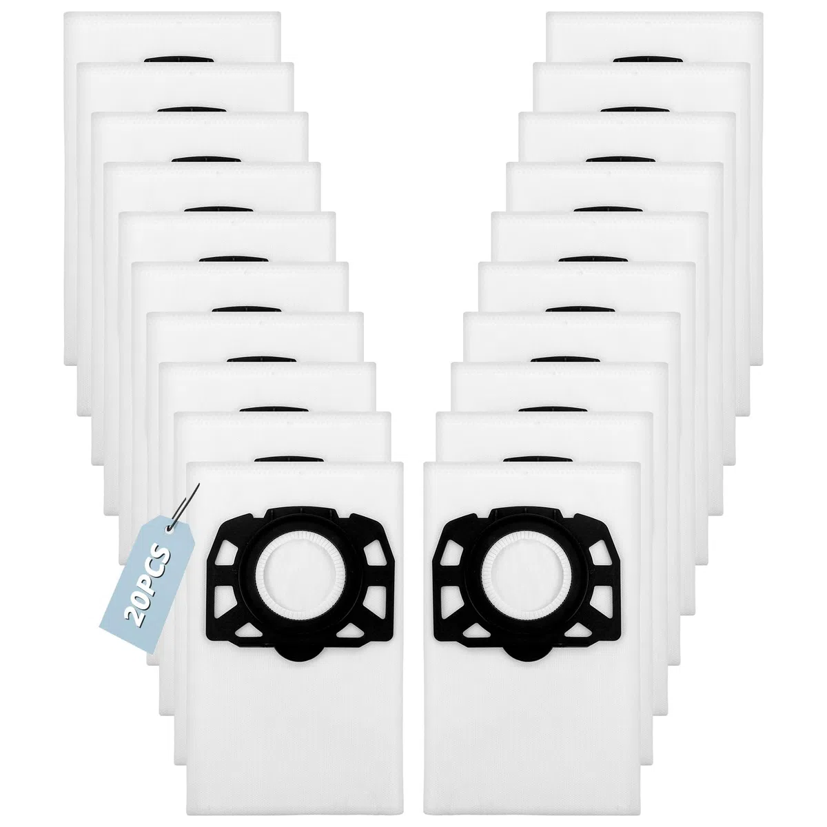 DAJAVE 20 sacchetti per aspirapolvere KFI 357 per Kärcher MV4,5,6/WD4,5,6/WD4000-WD5999, per aspirapolvere compatibili con Vorwerk Folletto MV4,5,6/WD4,5,6/WD4000-WD599